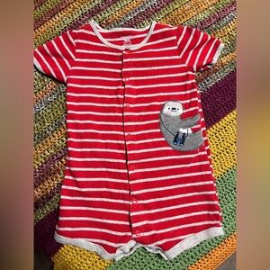 Carter's Red and White Striped Kids Pajama Set